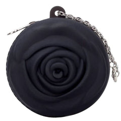 Adorable Pink Peri rose-design silicone storage bag keeps items organized and secure.