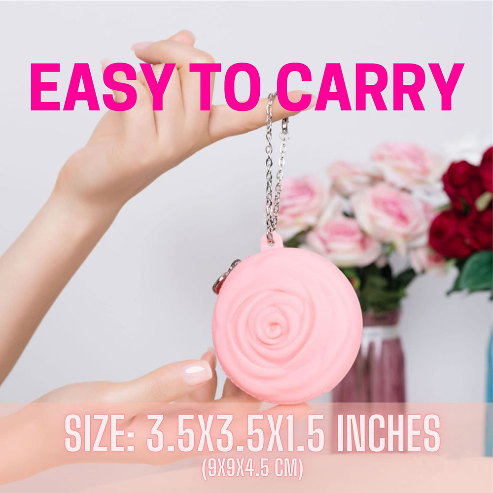 Adorable Pink Peri silicone material close-up showing soft, squeezable texture.
