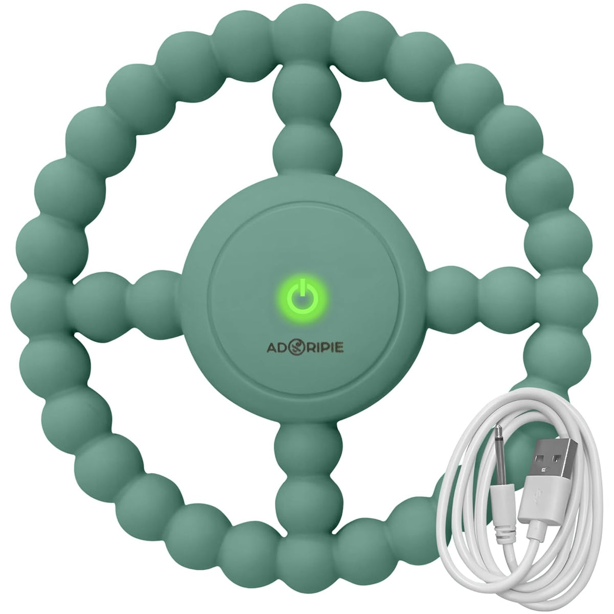 Adoripie teething rings with soft vibration soothing gums during teething.