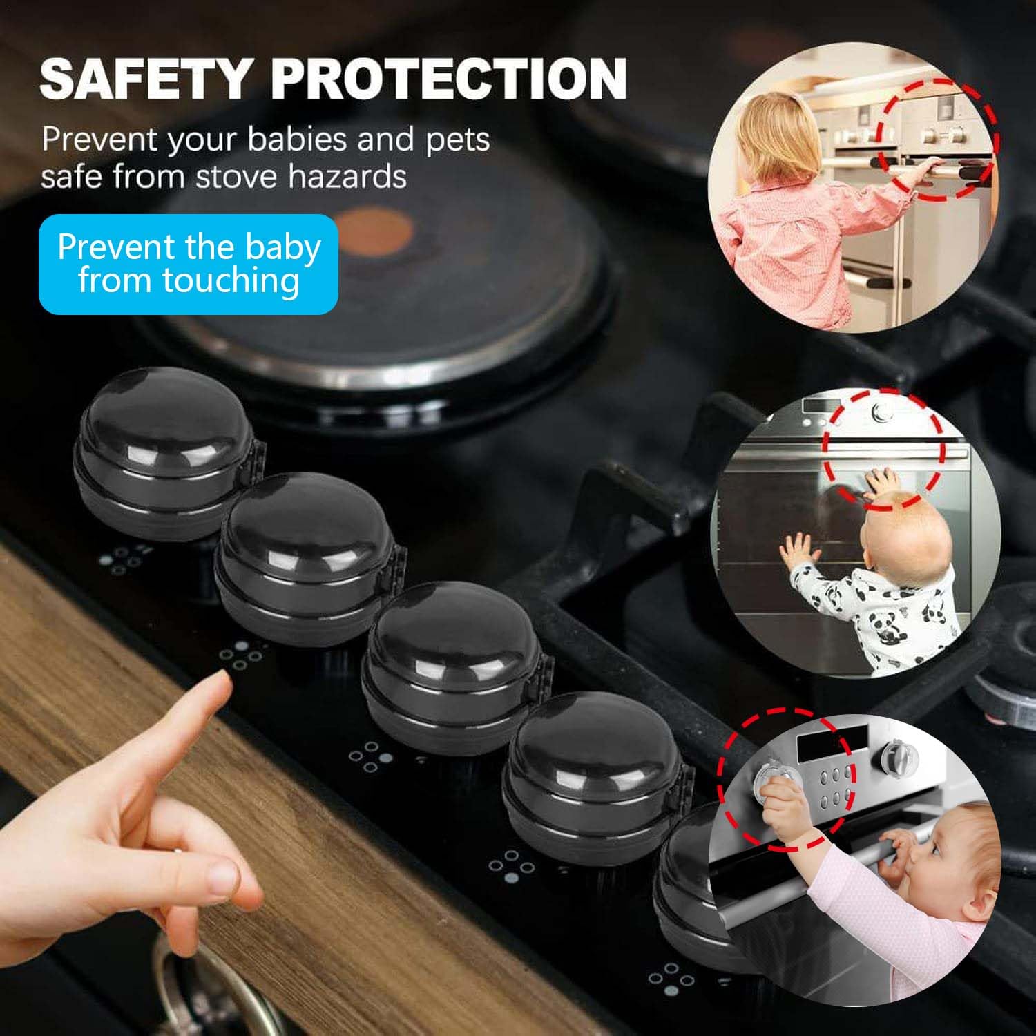 ADULLPONY wide-application stove knob covers fit various stoves and kitchens