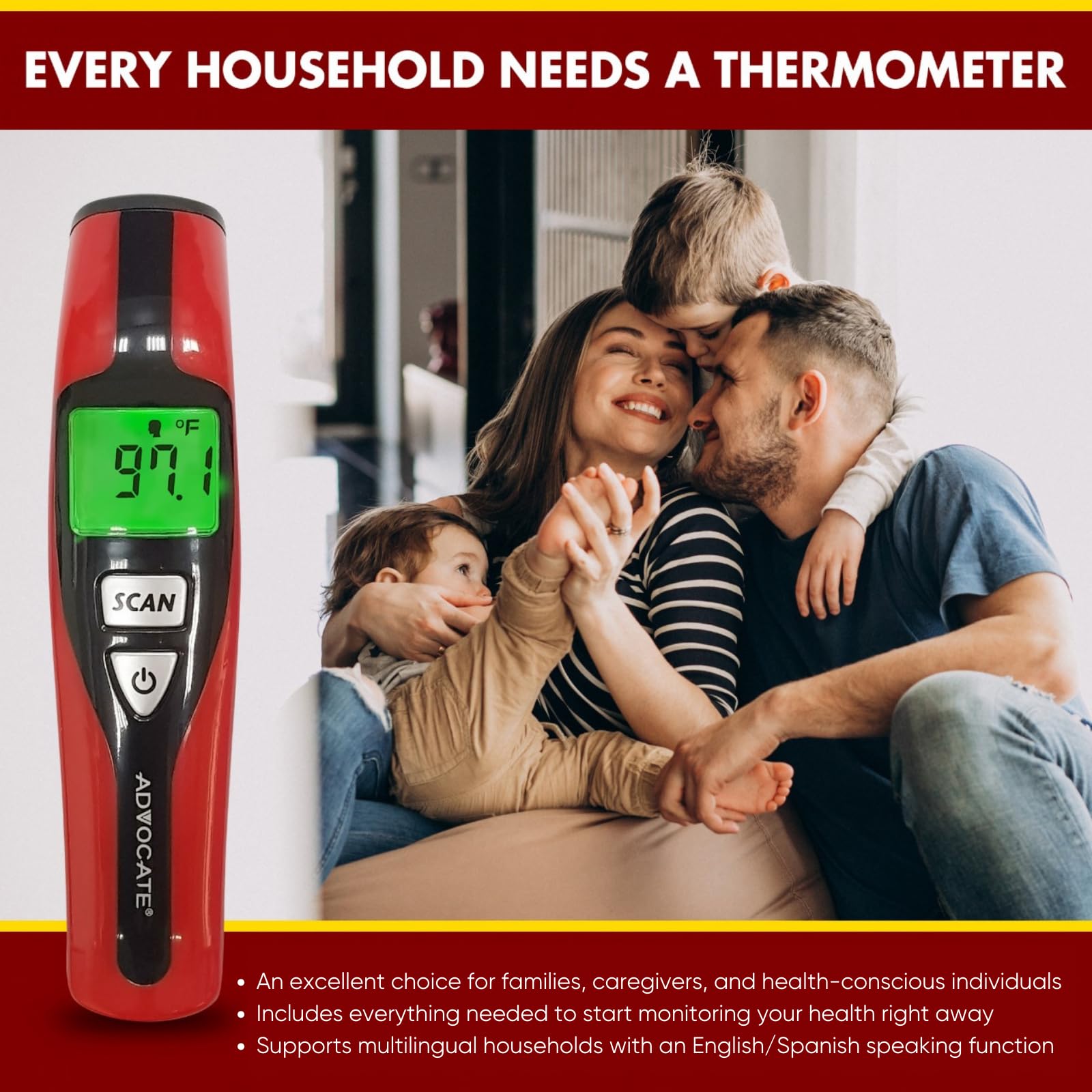 Advocate thermometer showcases clinical-grade accuracy and reliability.
