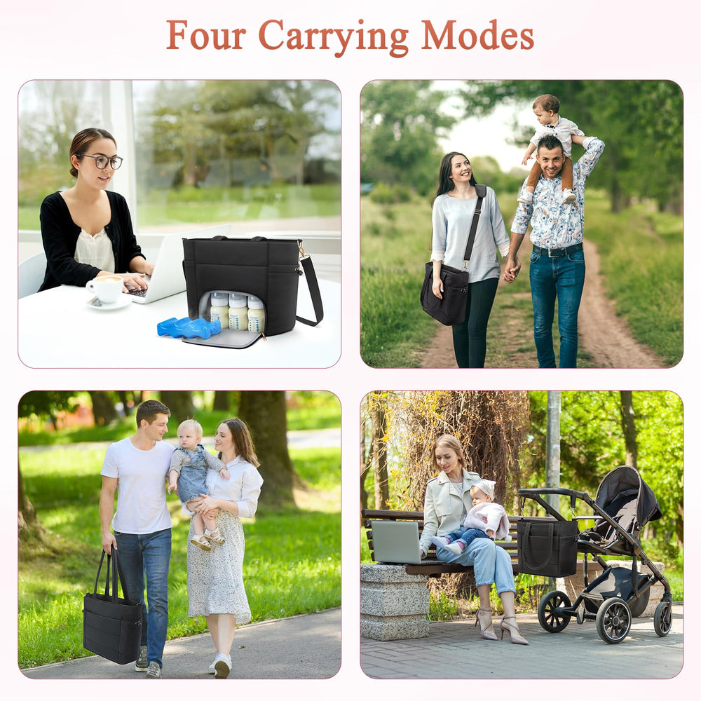 Adworte bag with stroller straps secures easily on strollers during outings.