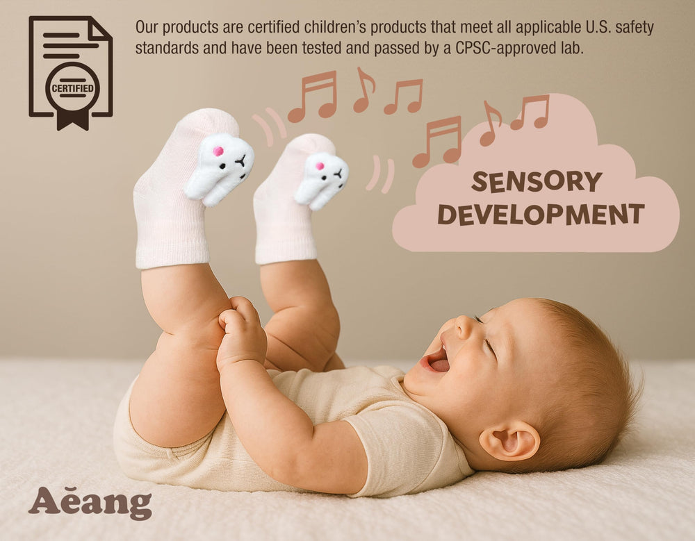 Aeang keepsake box sensory bunny rattle adds gentle exploration
