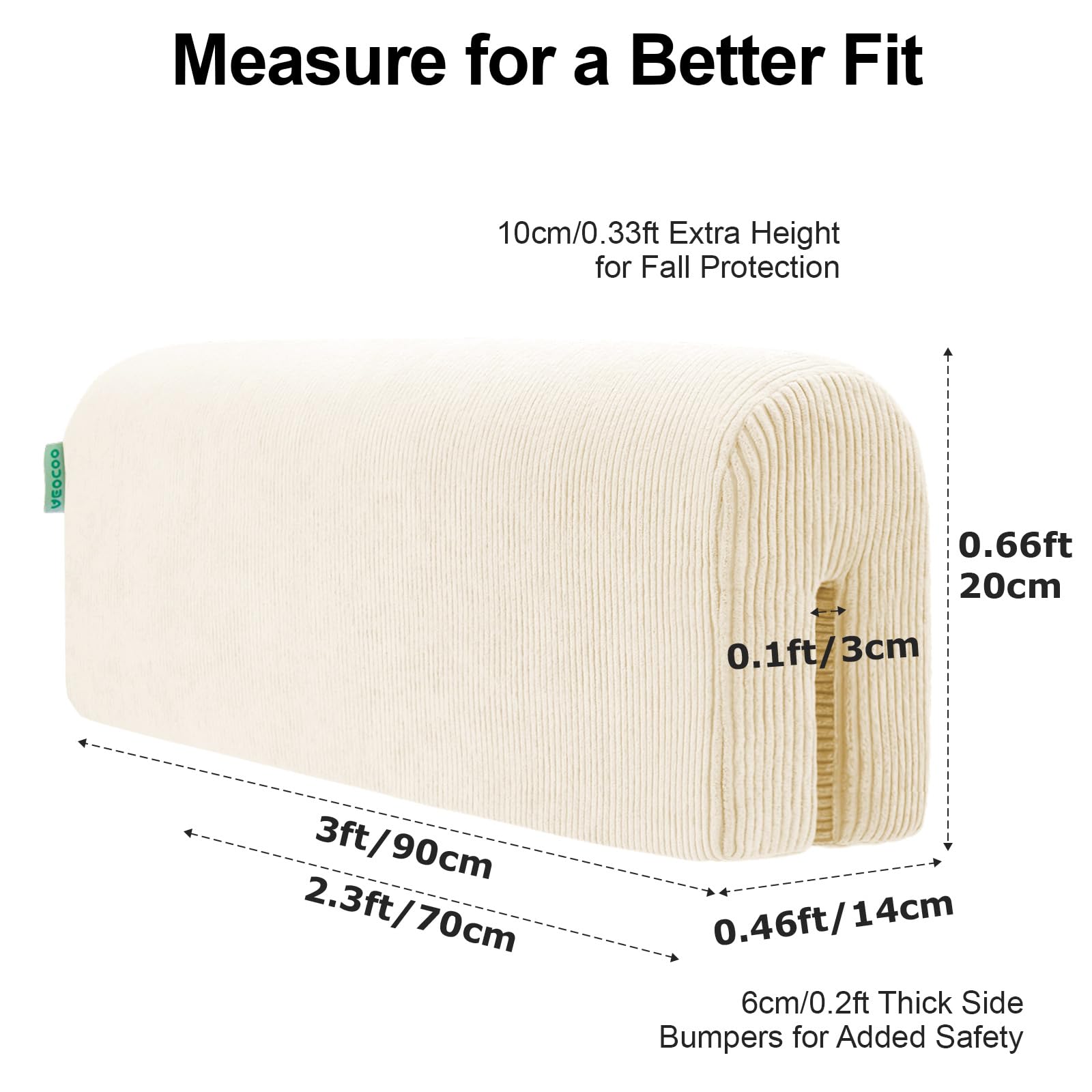 AEOCOO bed rail padding showing secure attachment system