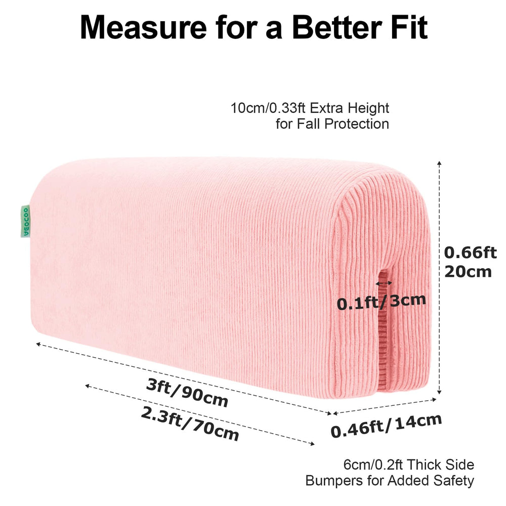 AEOCOO bed rail bumpers protector side close-up fabric highlighting breathable material for skin-friendly use