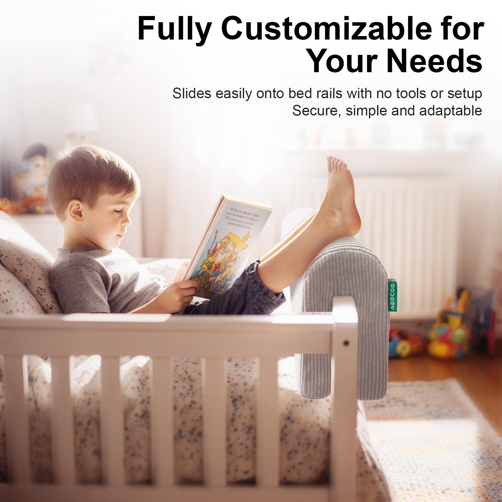 AEOCOO loft bed-rail bumper gray delivers nighttime comfort and edge protection.