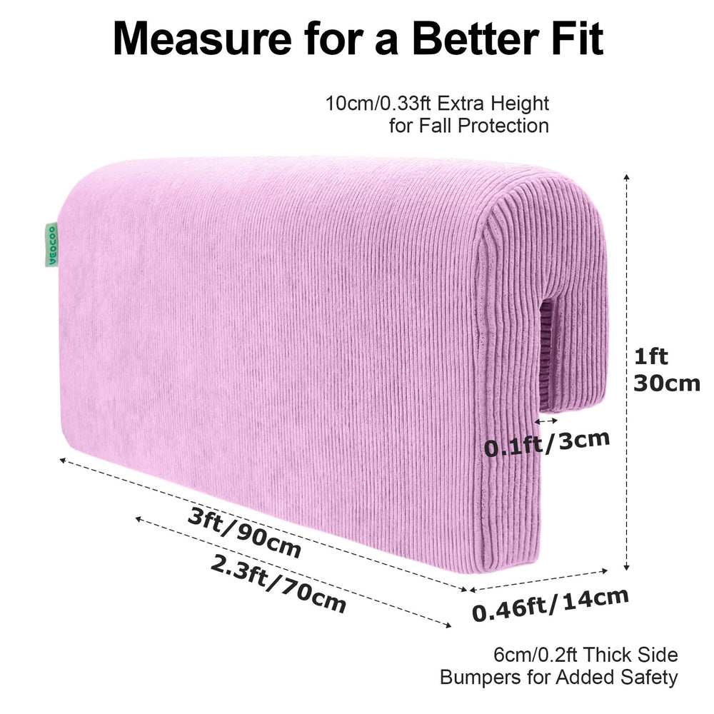 AEOCOO memory foam padding with sofa-grade feel along bed rails.