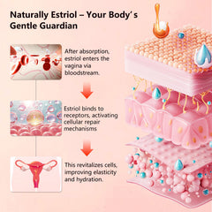 Aeryea estriol cream swirl closeup shows smooth texture and quick absorption.