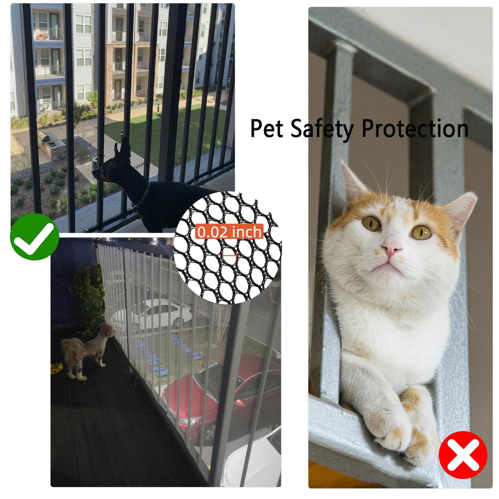 Aetherix balcony safety net folded compactly for storage when not in use
