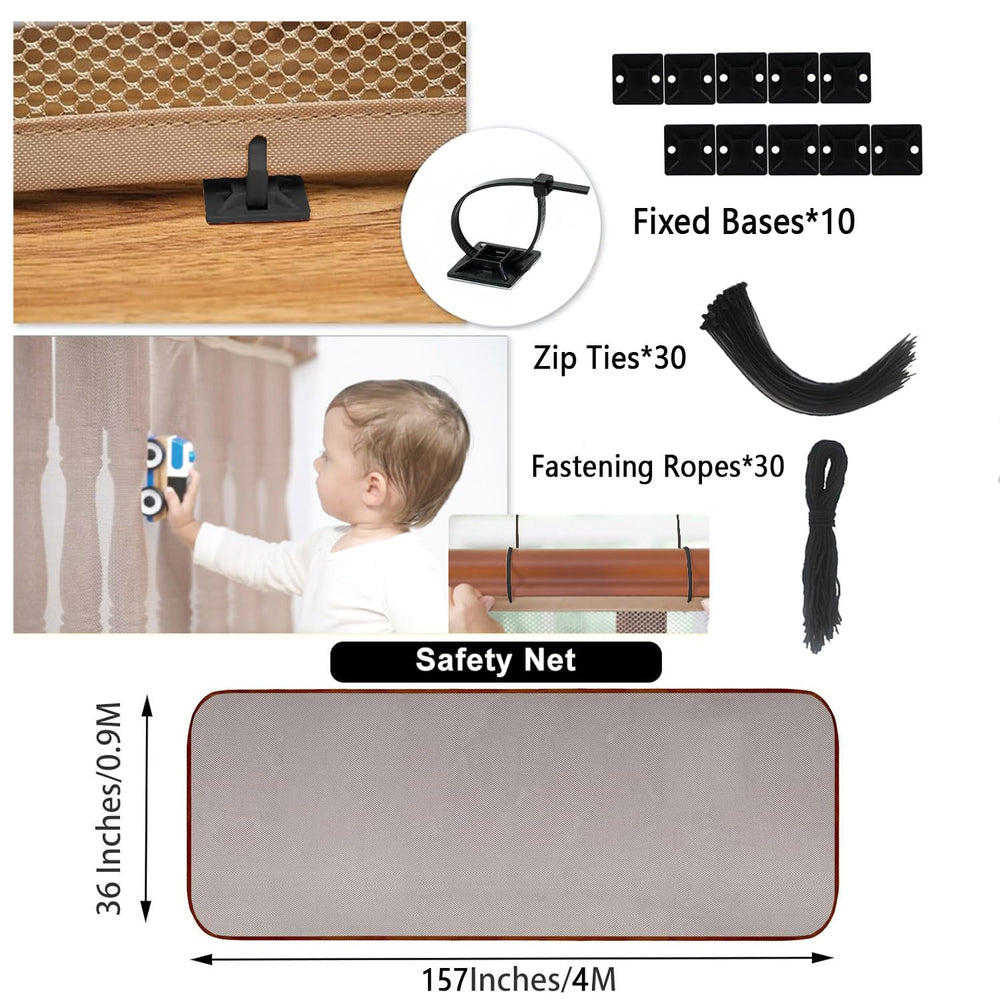 Aetherix balcony safety net protecting pets from gaps between railings