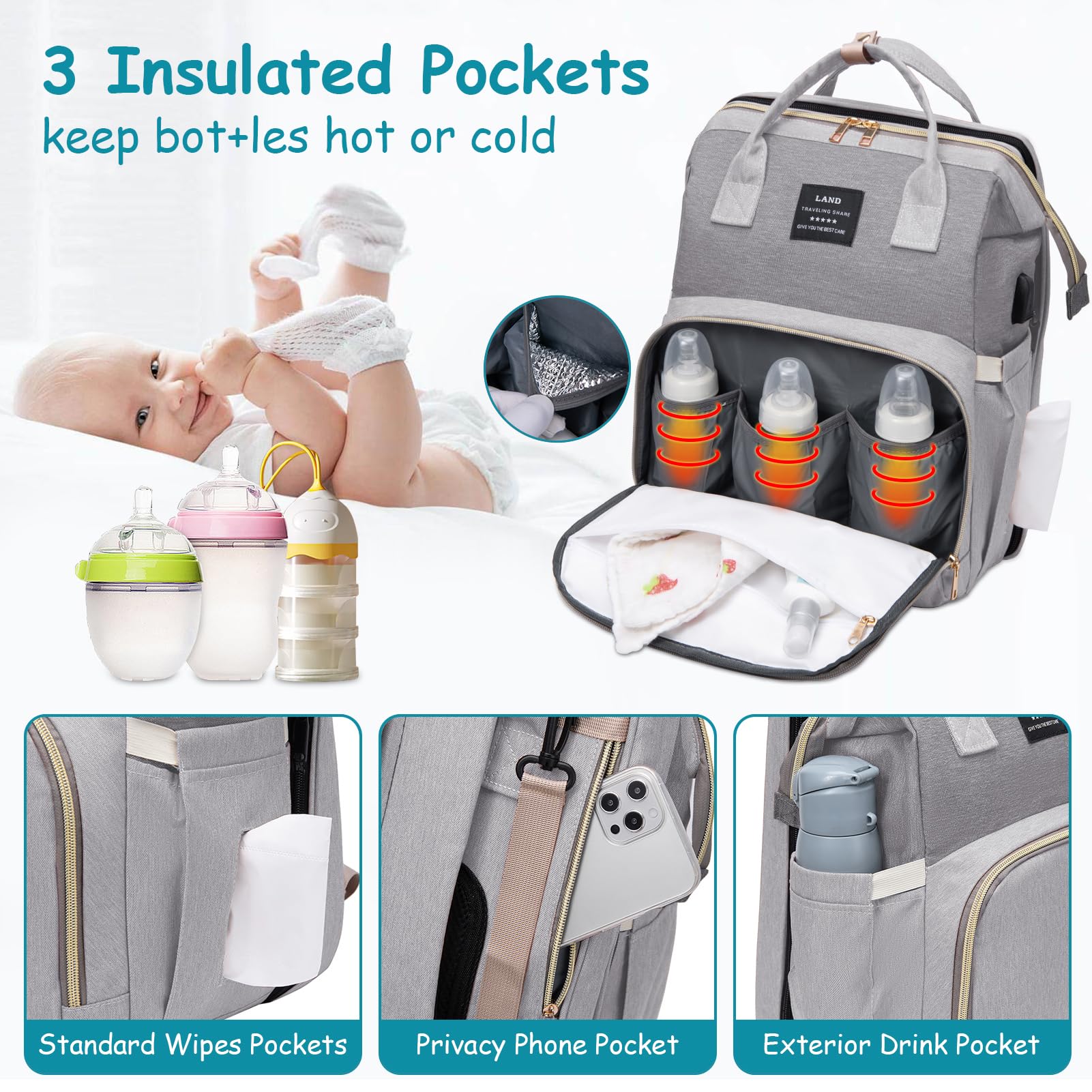 AFDLLDQM changing-station with soft pad and shade cloth enhances comfort