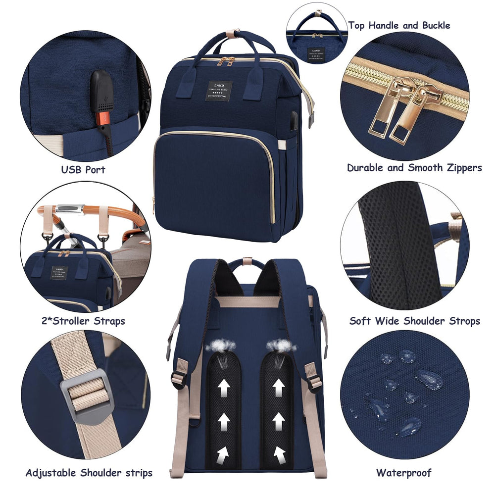 AFDLLDQM diaper bag durable waterproof fabric for all-weather outings.