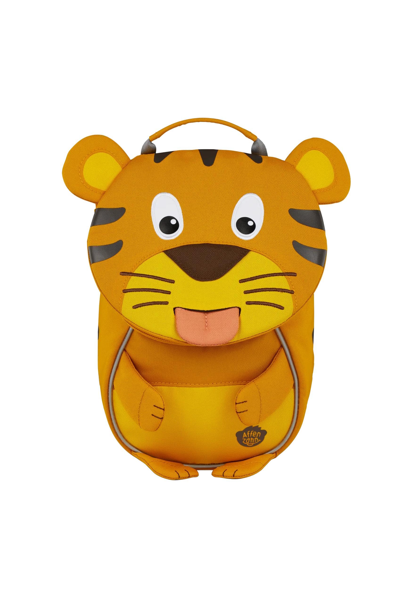 Affenzahn Small Friend Tiger backpack front view for toddlers' daily adventures.