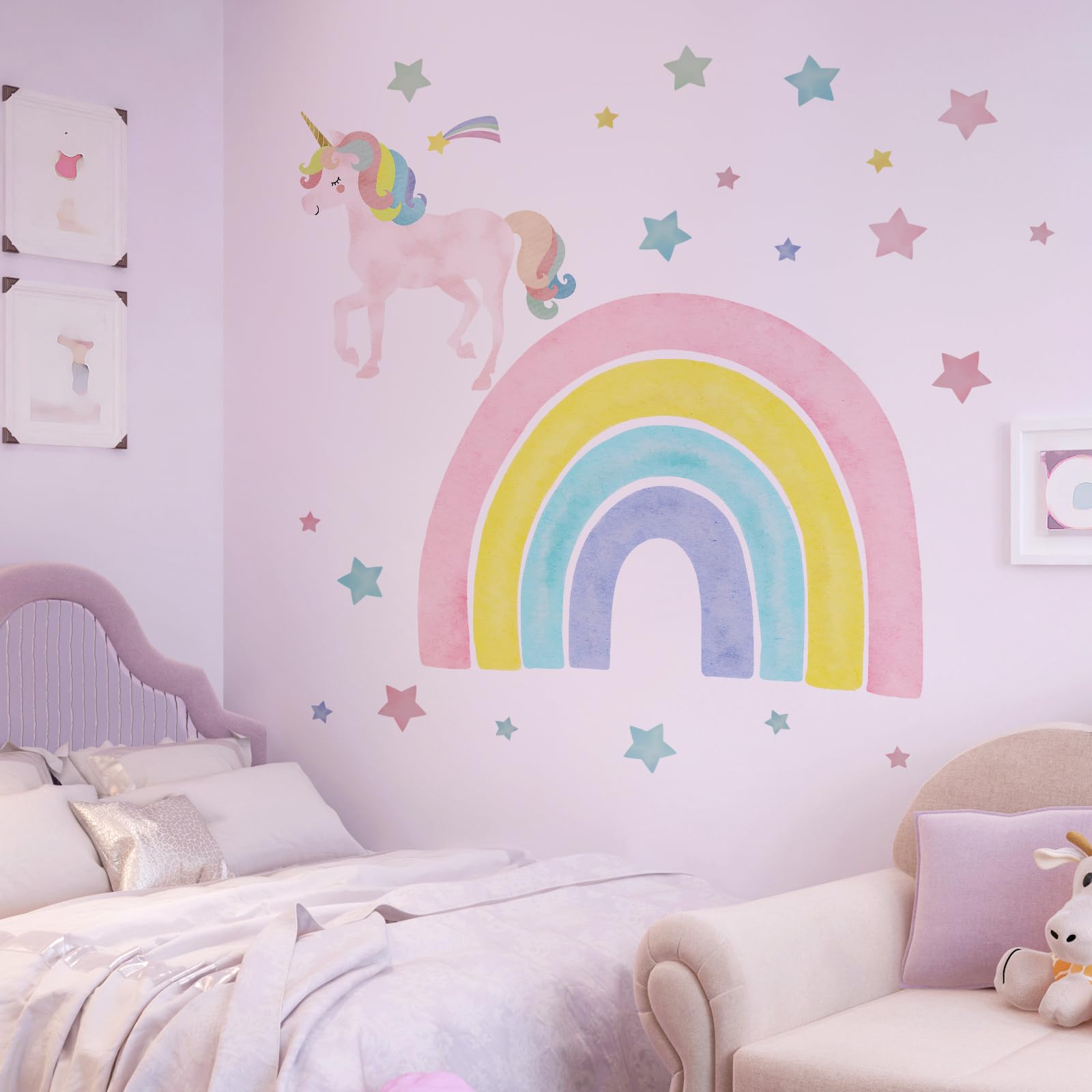 Affrolling vinyl wall decal is waterproof and easy to remove from smooth surfaces.