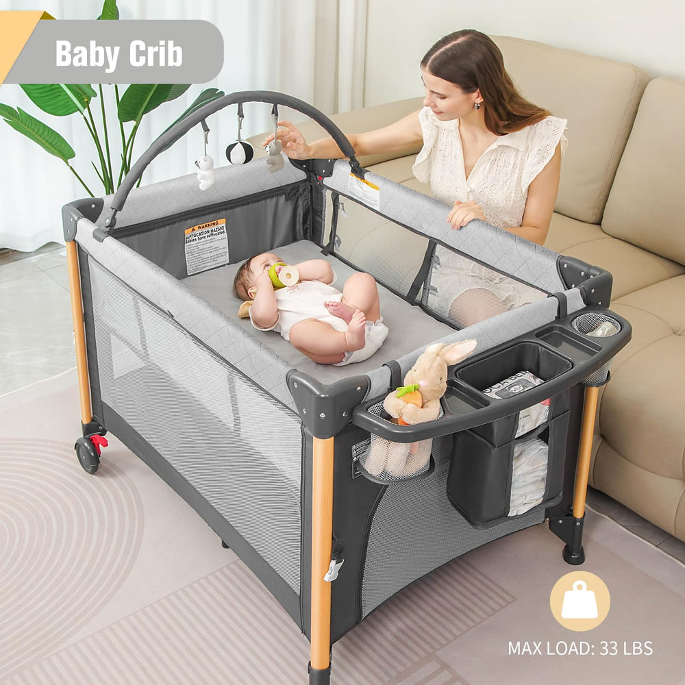 Afgbf 5-in-1 pack and play offers versatile configurations for growing baby.