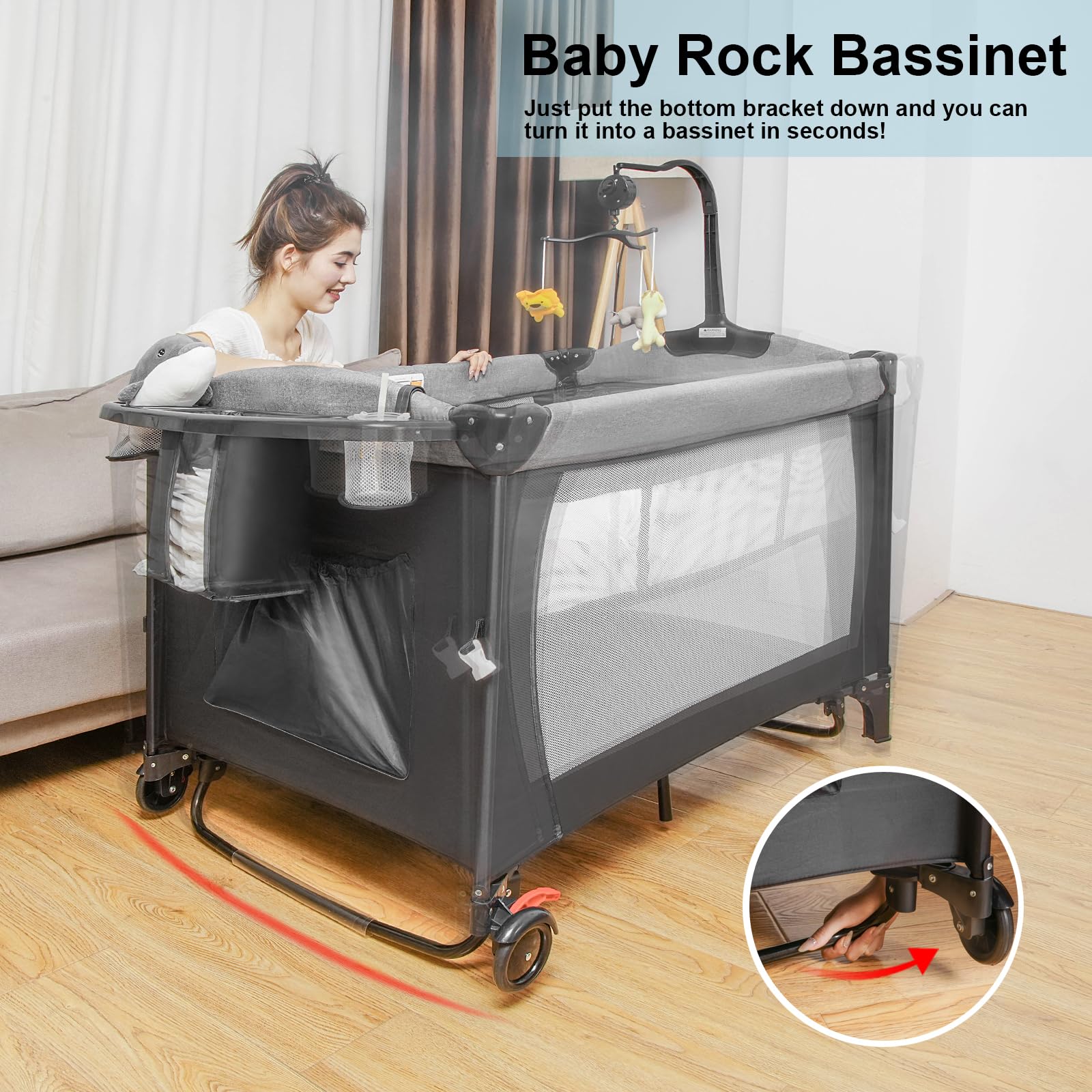 Afgbf breathable mesh panels promote airflow while you watch your baby.