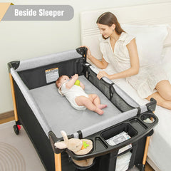 AFGBF foldable playpen for portable, mess-free play on the go.