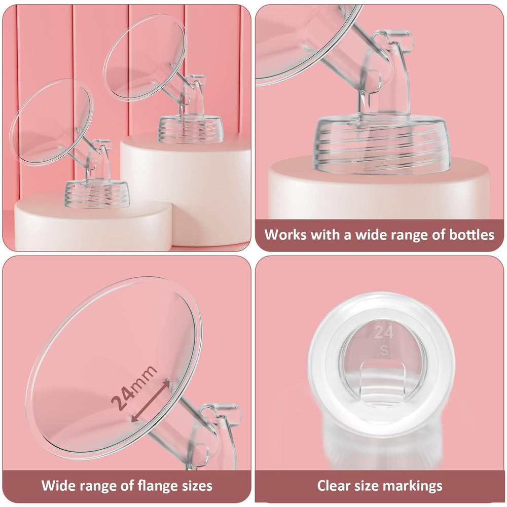 afontoto flange shown with Spectra and Avent bottle compatibility reference.