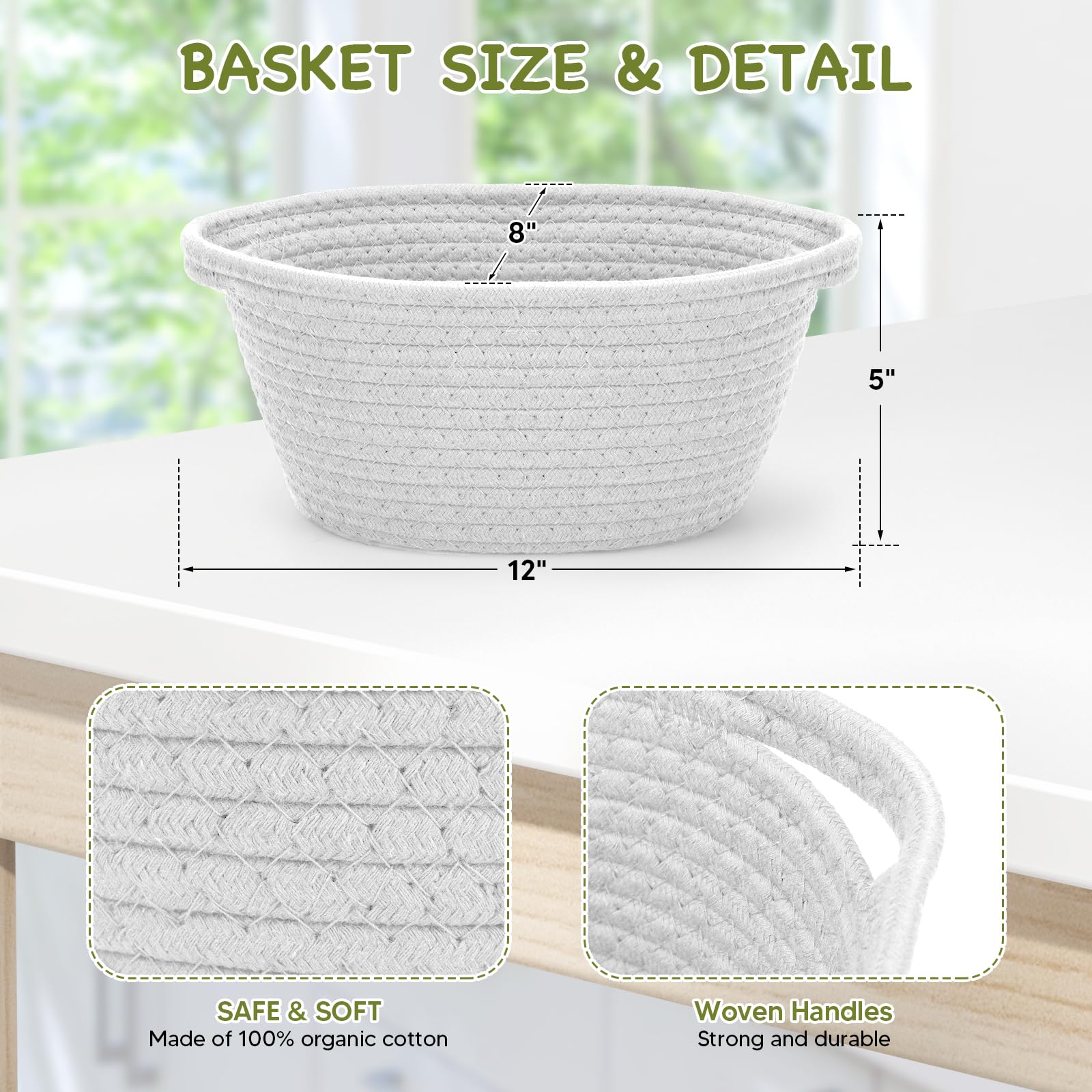 AFOROEOA baskets woven-construction offers durable support.