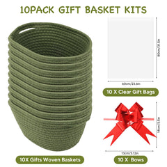 AFOROEOA woven baskets with handles highlight sturdy construction for secure gift transport.