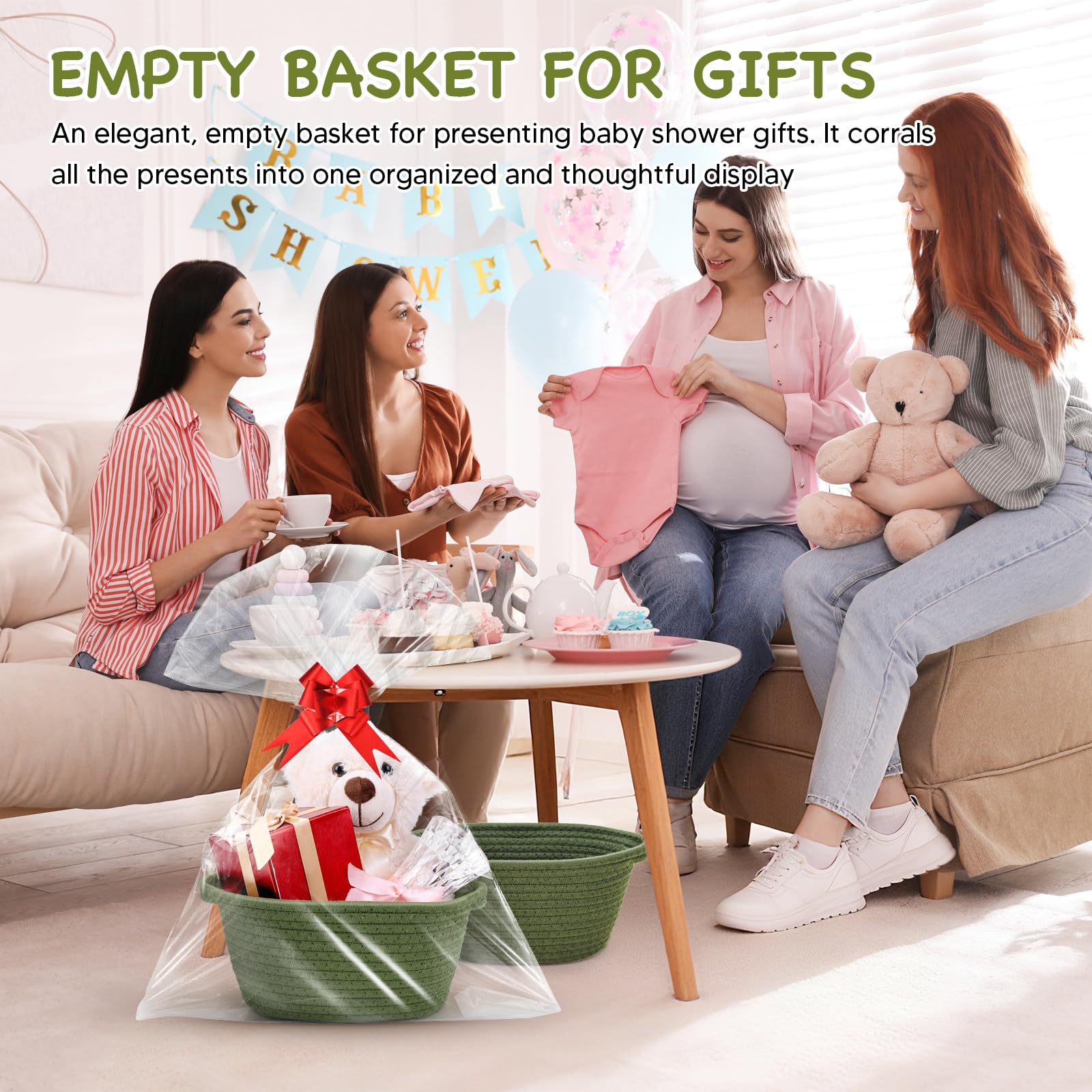 AFOROEOA 12x8x5 inch baskets fit a variety of gifts and essentials.