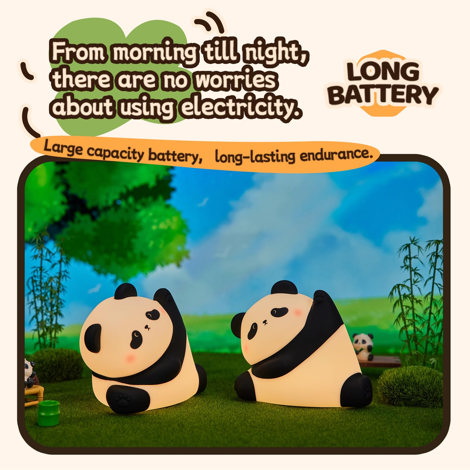 AGEK Panda Night Light auto-off timer saves energy during sleep.