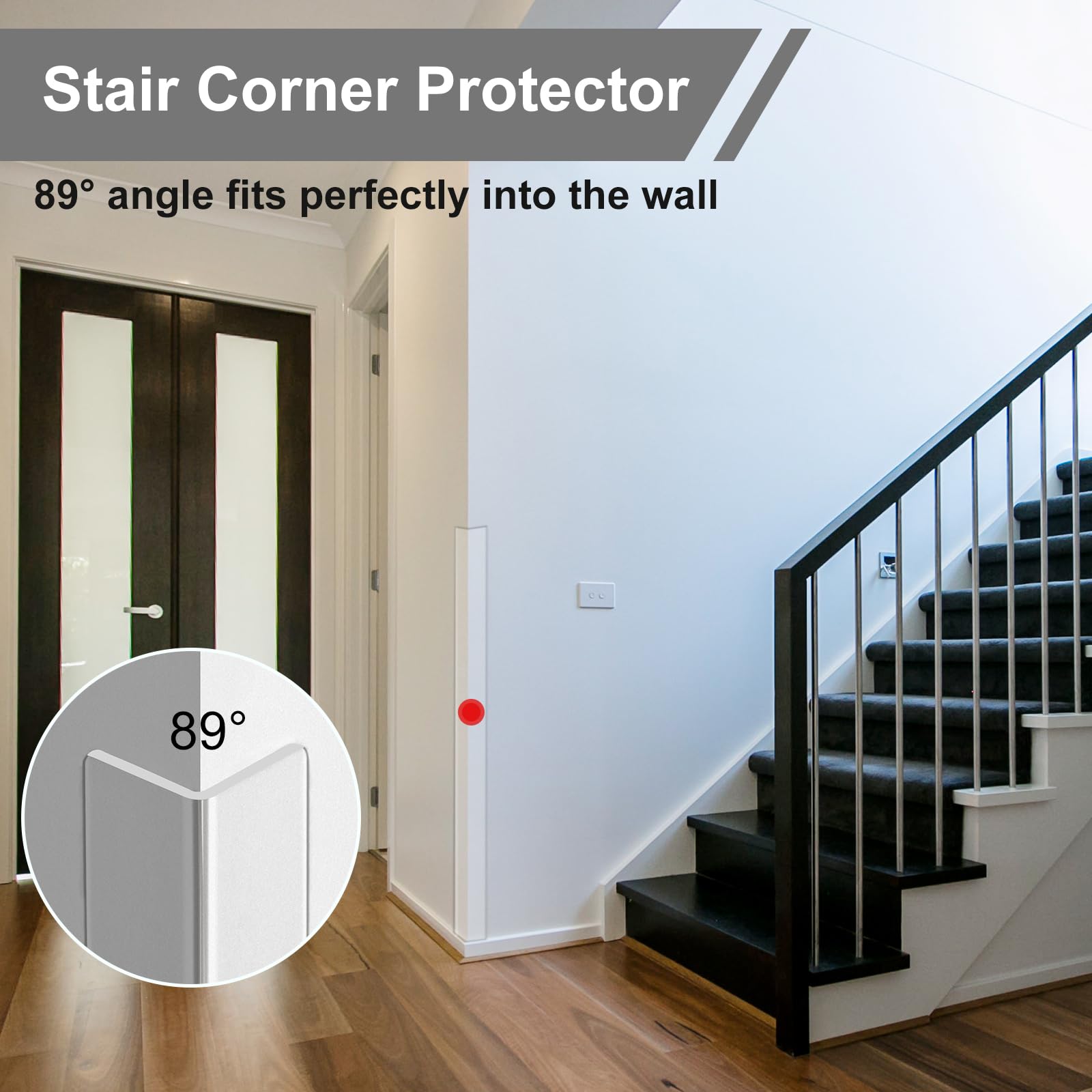 AGHITG adhesive-back corner protector ready for simple, tool-free installation.