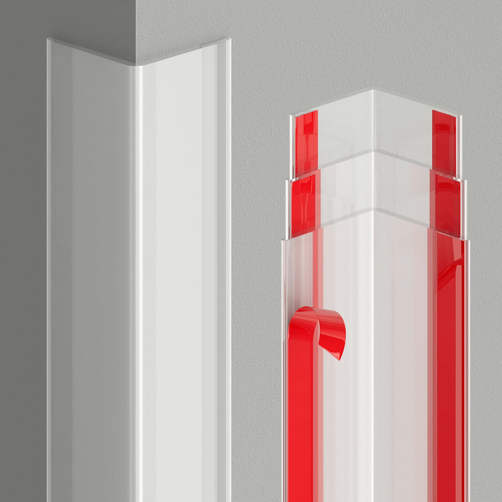 AGHITG clear corner guards installed on walls for damage prevention and a clean look.