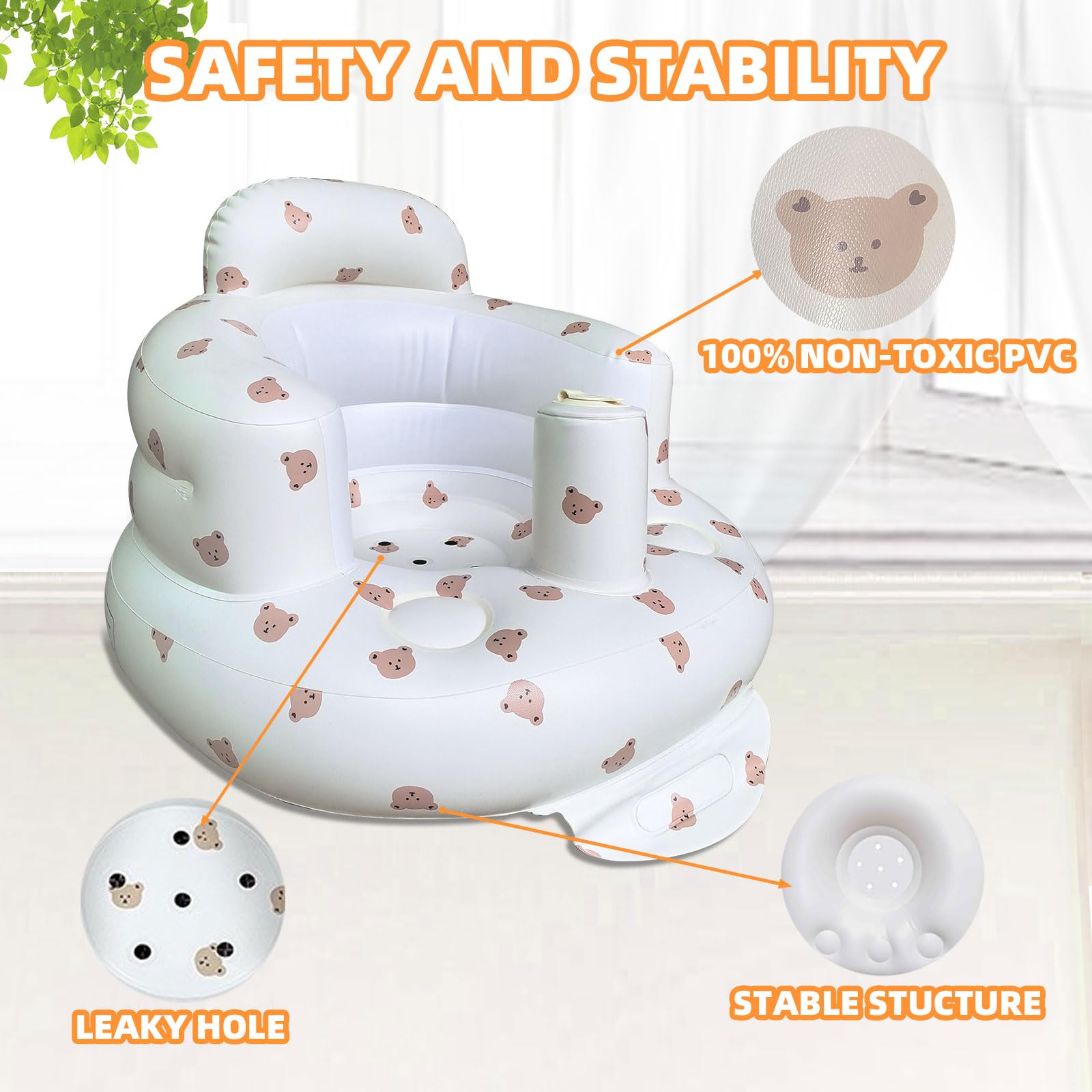 AGITVPS baby seat with wrap-around support aids upright sitting during play.
