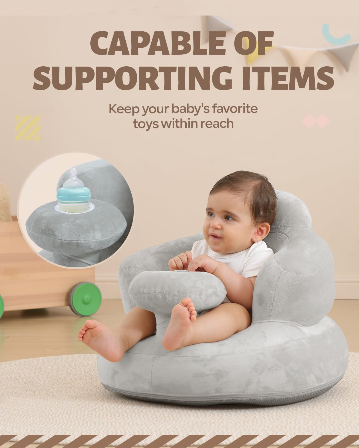 AGITVPS camping and travel-friendly seat suits family outings.
