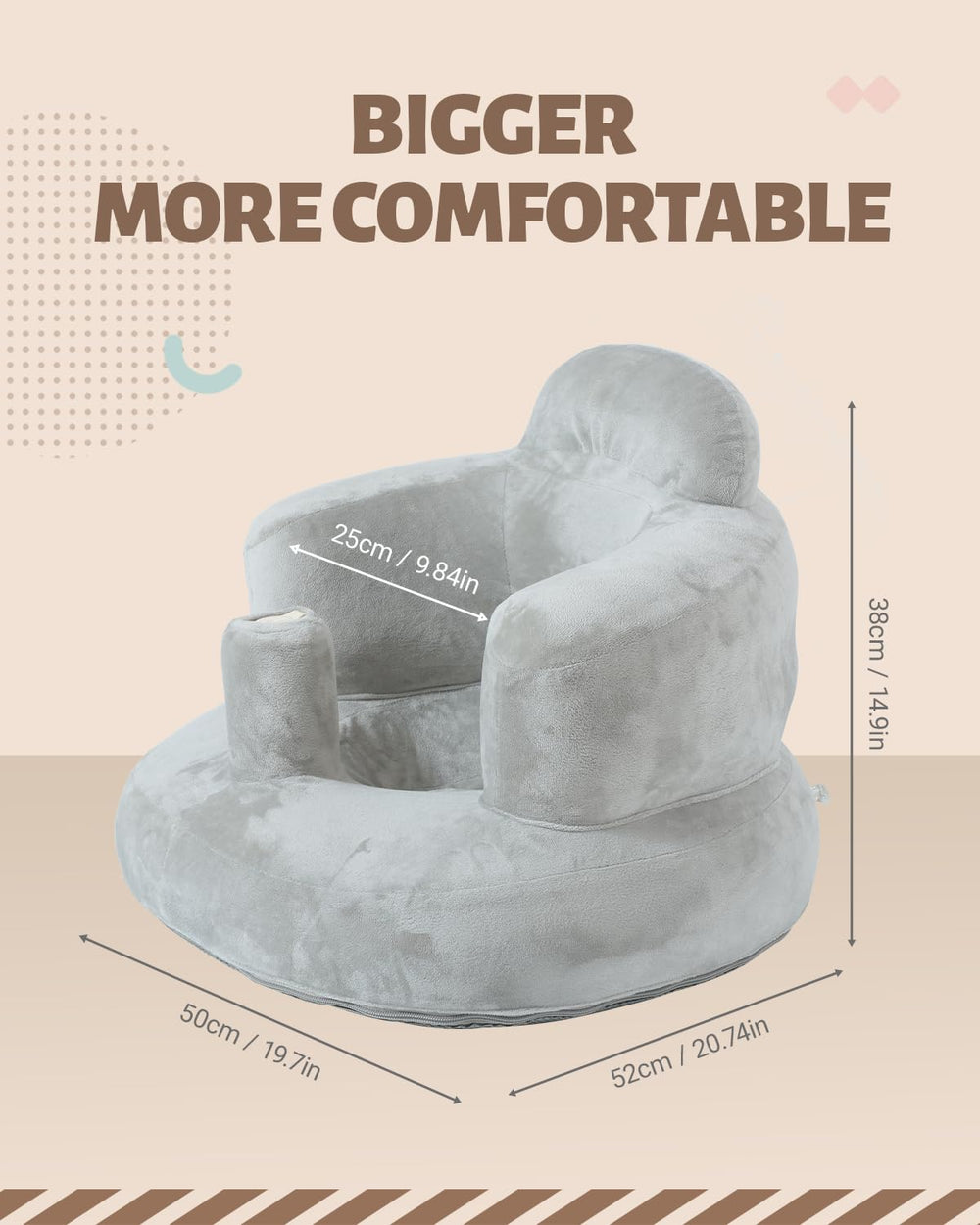 AGITVPS non-slip grip under the seat helps keep babies settled during play.