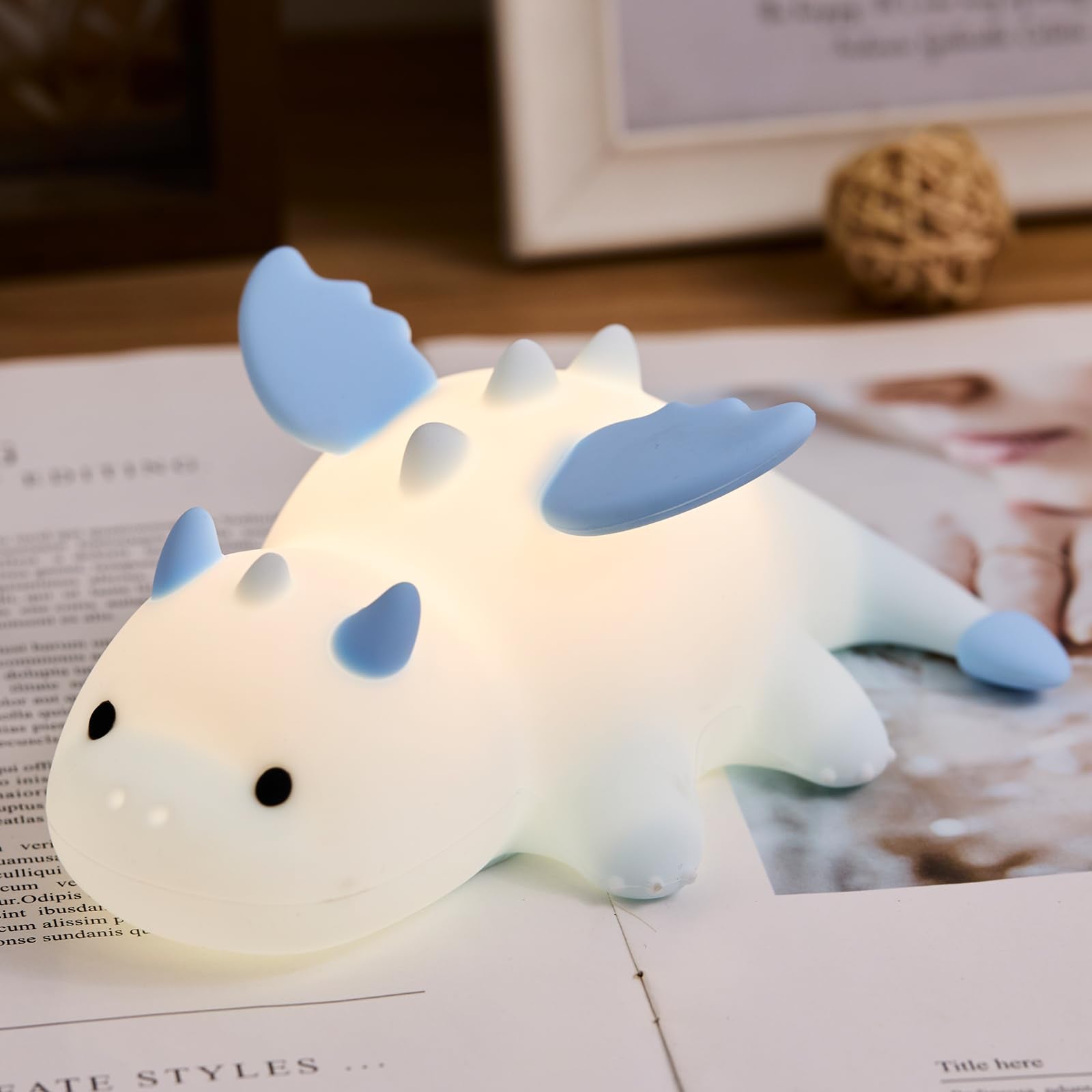 AGV Cici cute baby dragon night light provides soft, safe illumination for bedtime.