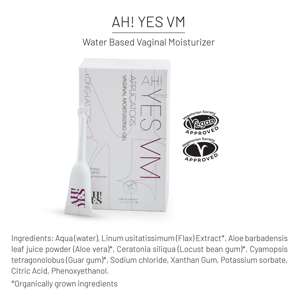 AH! YES VM organic ingredients label emphasizes natural care.