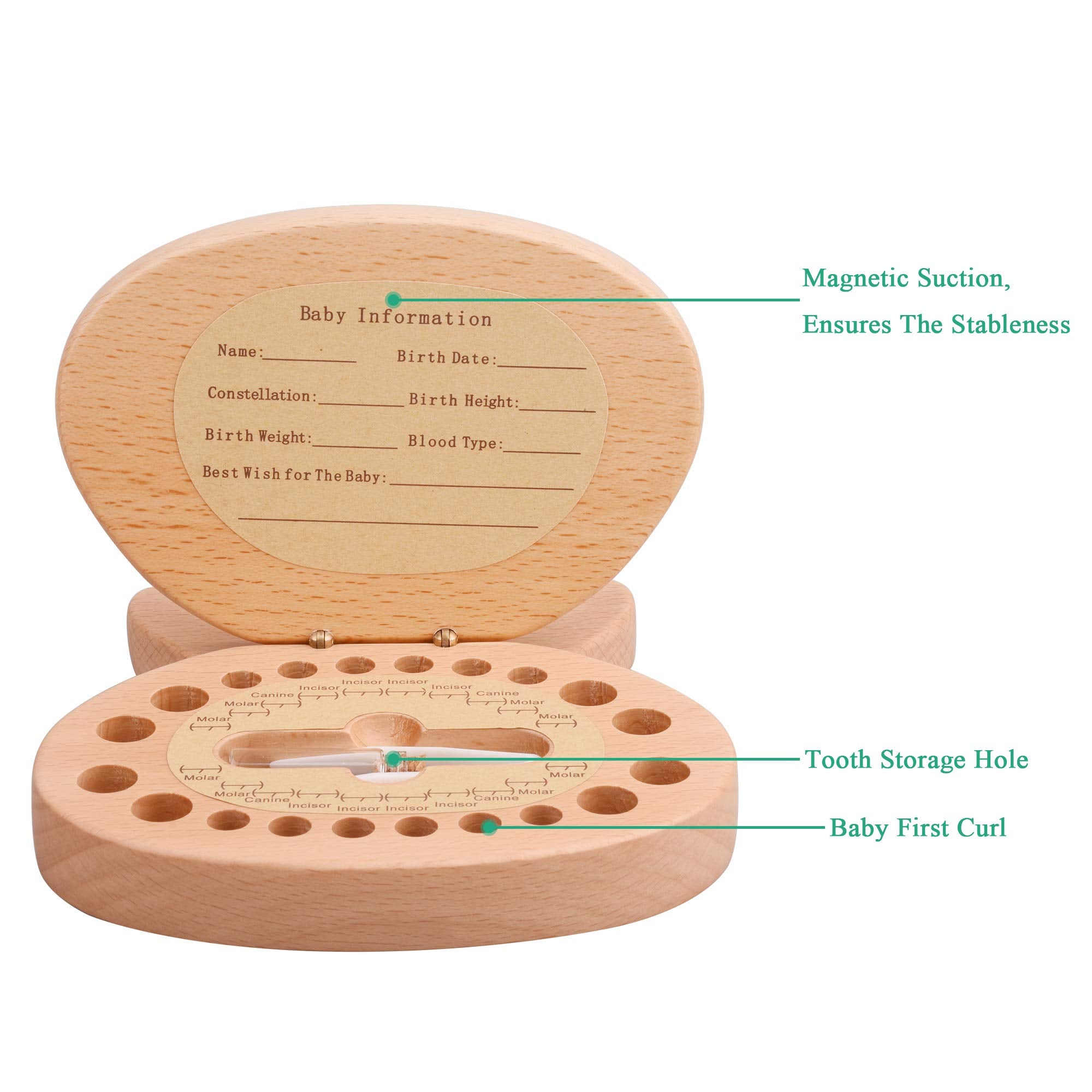 AhfuLife tooth record top lets you write birth details clearly.