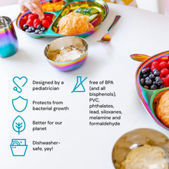 Ahimsa training cup in stainless steel for independent drinking practice.