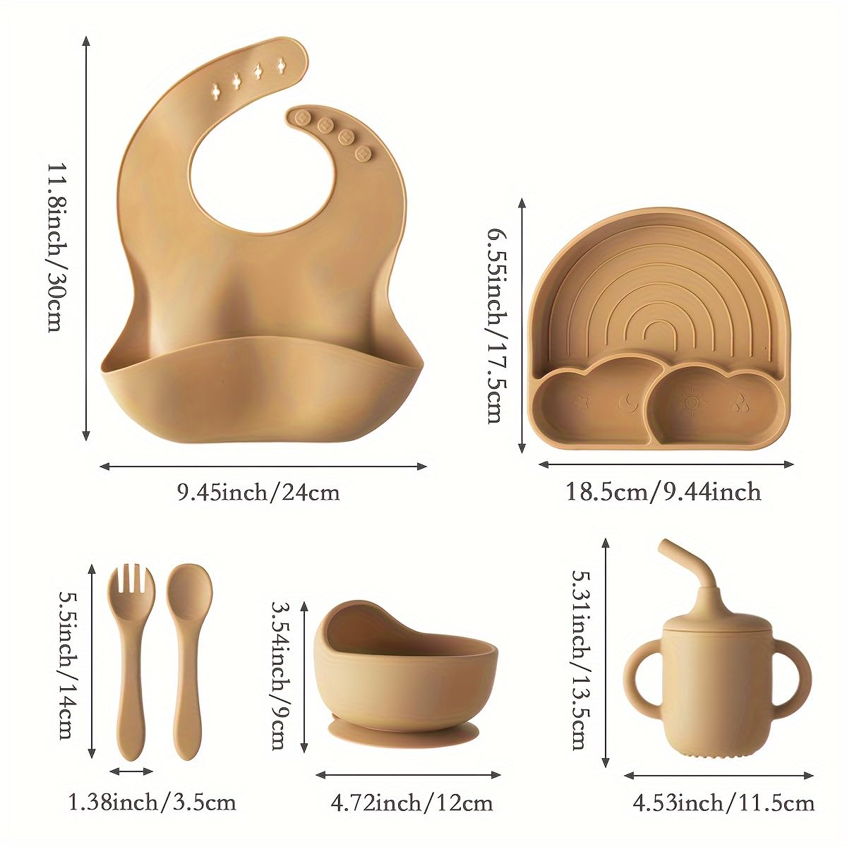 Ai Bei Parent Co. Adjustable bib catches drips, simplifying cleanup after meals.
