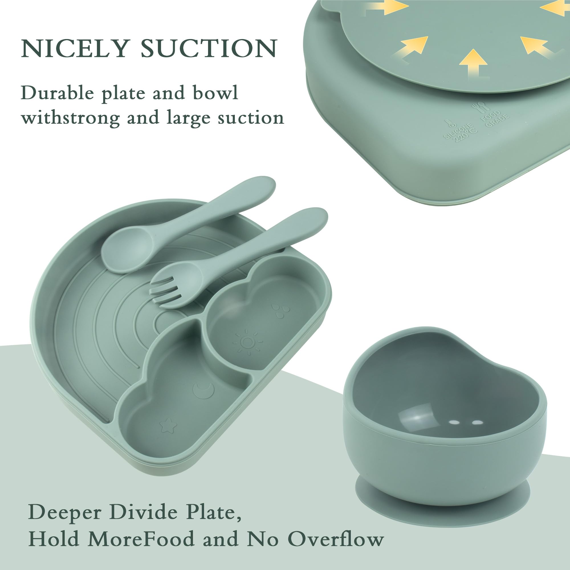 Ai Bei Parent Co. Kid-friendly design encourages independent eating during early meals.