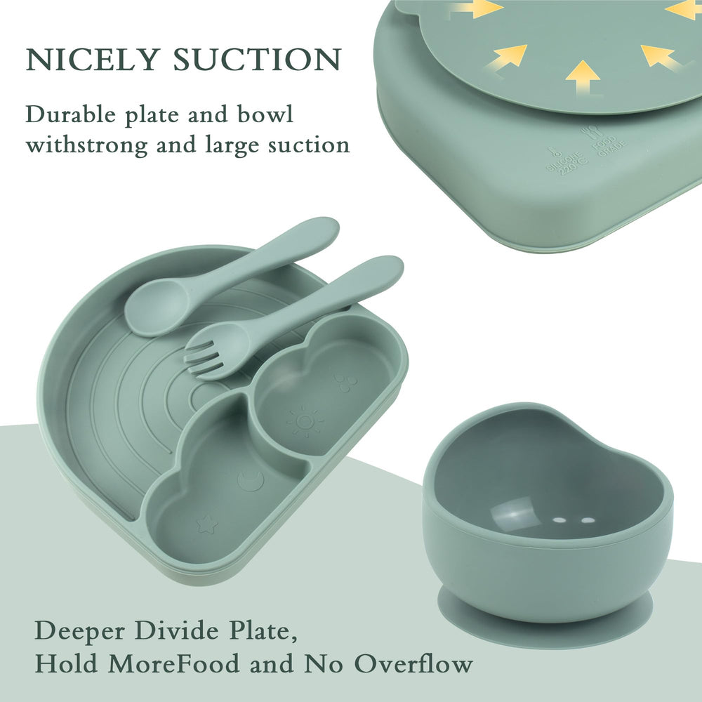 Ai Bei Parent Co. Kid-friendly design encourages independent eating during early meals.