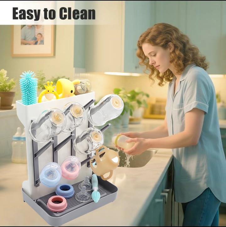 Ai.sbabamama bottle drying rack capacity holds up to 15 bottles efficiently