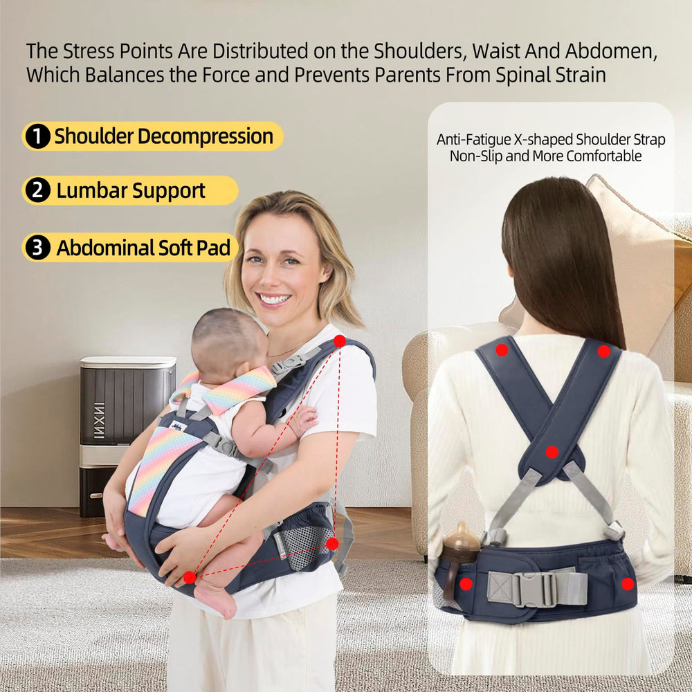 AIBABY breathable airflow design keeps baby and caregiver cool