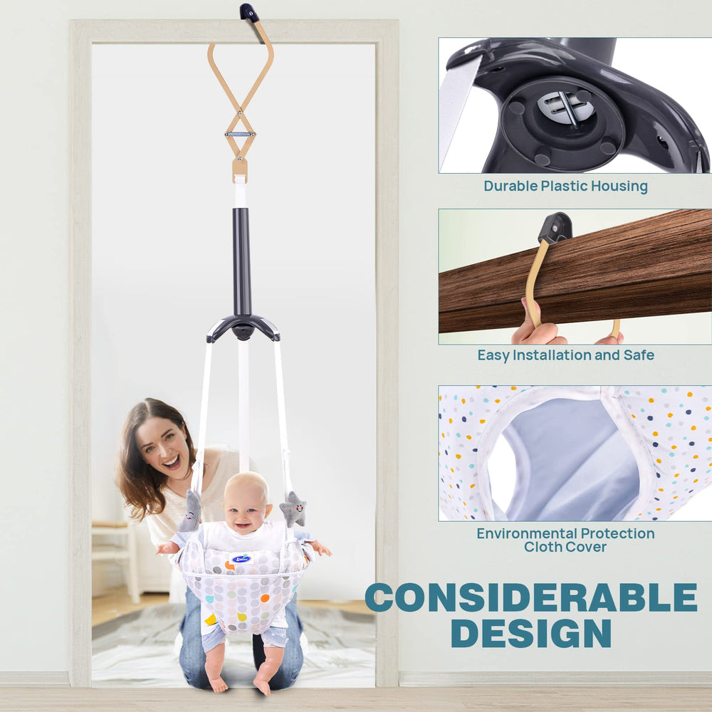 AiBeeYou portable doorway jumper for travel and compact storage.