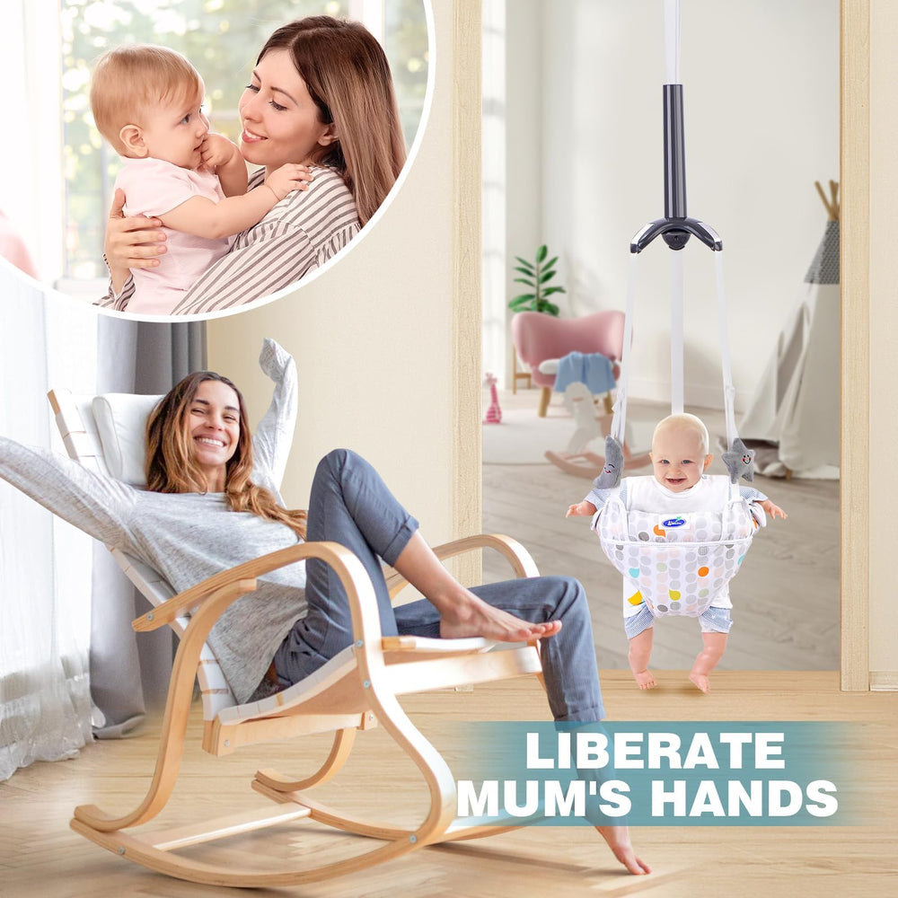  AiBeeYou doorway jumper with soft seat design for comfortable jumping sessions.