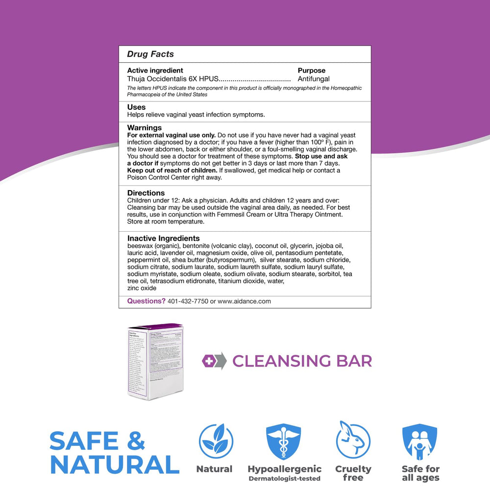 Aidance Femmesil 75g bar supports everyday vaginal care.