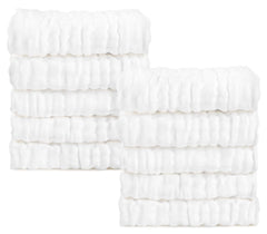 AIDEA baby washcloths 10x10 flat view, soft and absorbent for gentle cleansing.