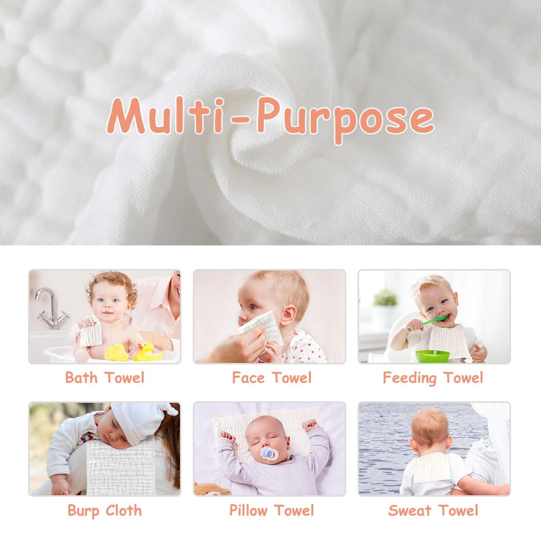 AIDEA muslin burp cloths breathe, helping keep baby comfortable during feeds.