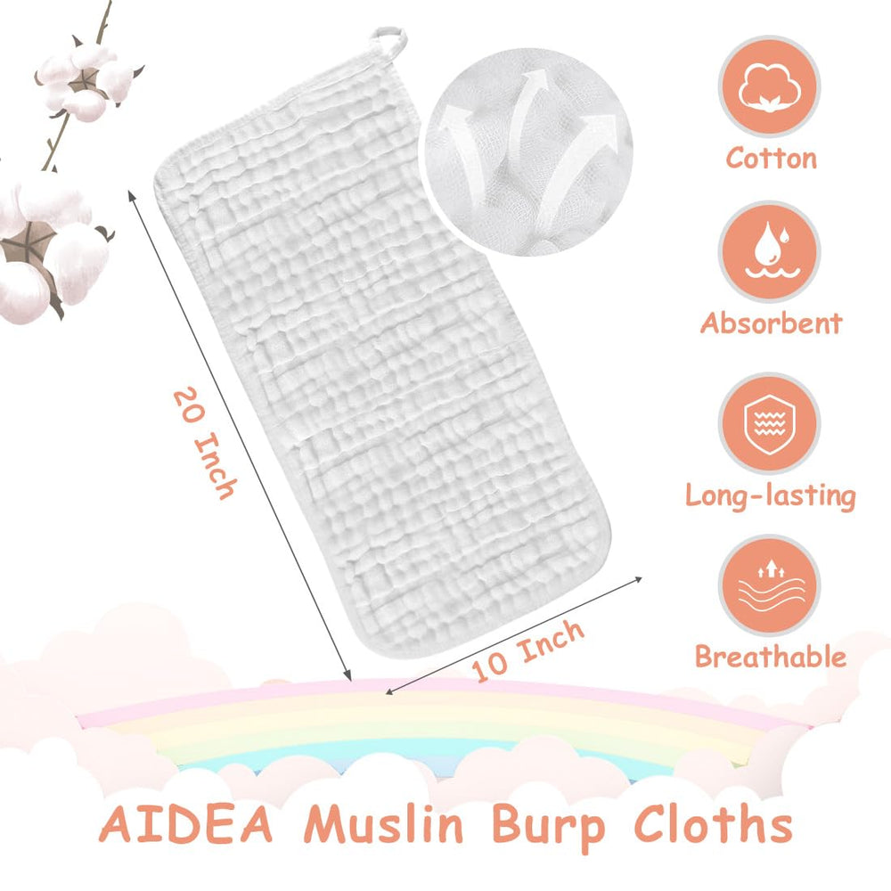 AIDEA washcloths sized 20x10 inches for quick face and hand wipes.