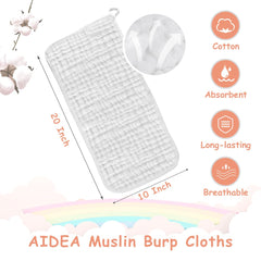 AIDEA washcloths sized 20x10 inches for quick face and hand wipes.