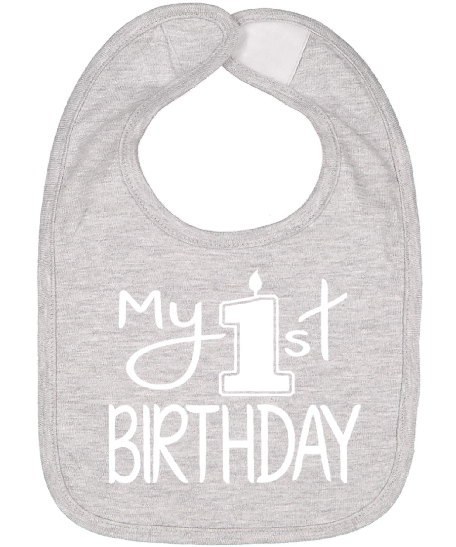 Aiden's Corner My 1st Birthday bib front view protects outfits during cake smash.