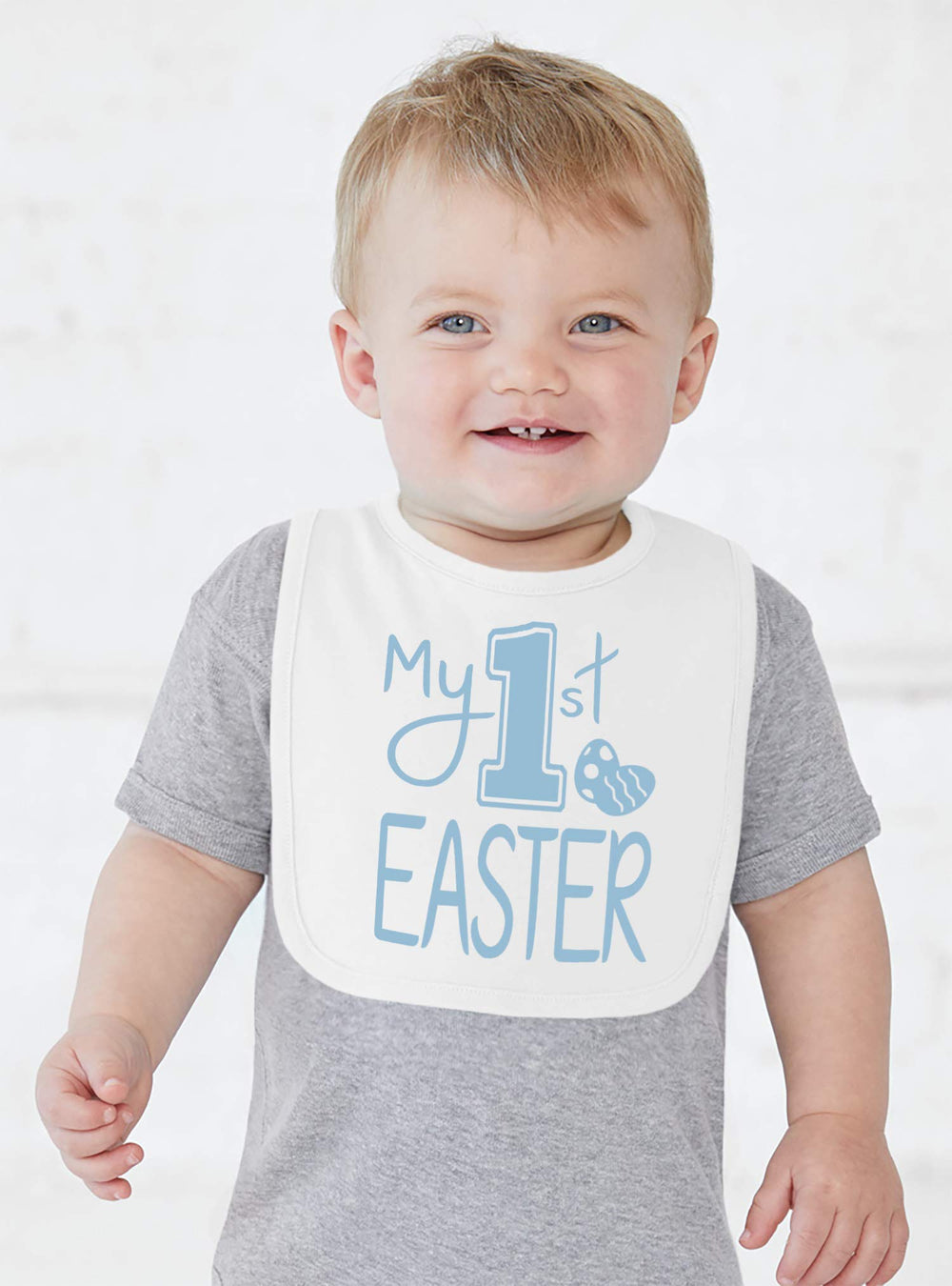 Aiden's Corner My 1st Easter bib embroidery detail reveals elegant keepsake quality.