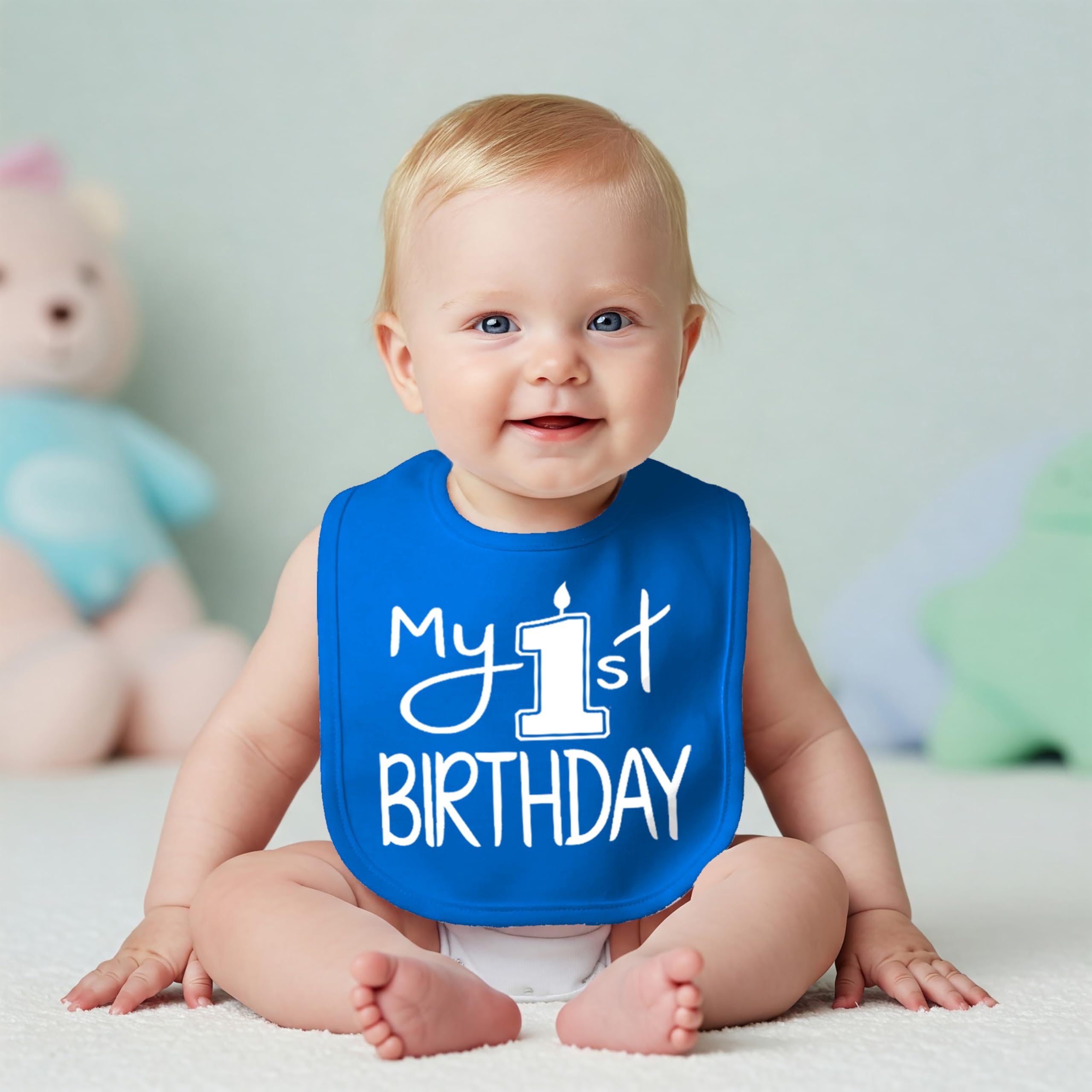 Aiden's Corner Soft cotton double-layer bib keeps baby comfy through mealtime messes